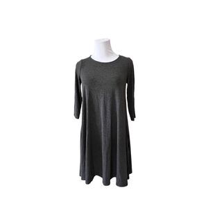 Agnes & Dora Dark Grey Jersey 3/4 Sleeve Tunic Swing Top sz X Small NWT $59